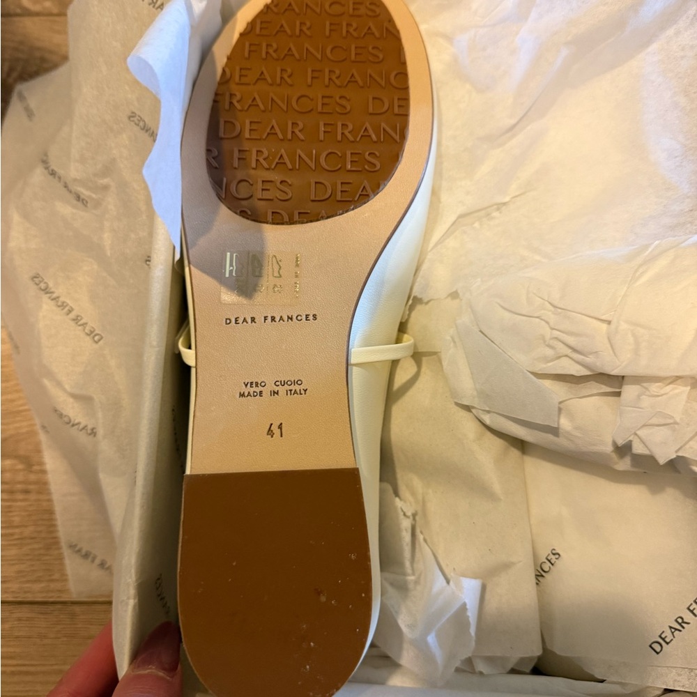 Dear Frances Balla Cream Mary Jane Ballet Flats size 41 - Picture 7 of 7